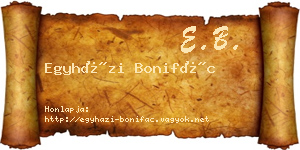 Egyházi Bonifác névjegykártya